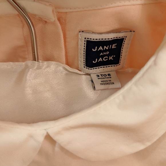 COPY - Janie & Jack Beautiful Bunny Pink Linen Romper 3-6 - Picture 5 of 5